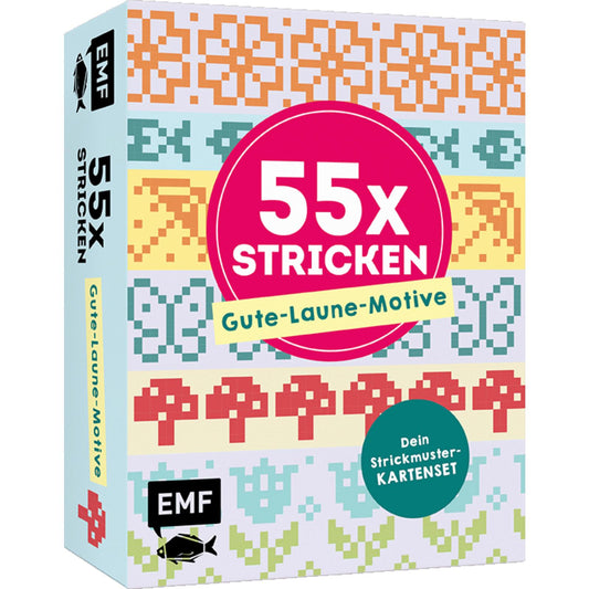 55 x stricken – Gute-Laune-Motive: Deine Strickmustersammlung als Kartenset