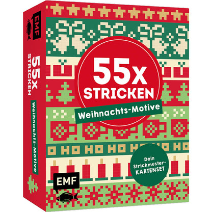 55 x stricken – Weihnachts-Motive: Deine Strickmustersammlung als Kartenset