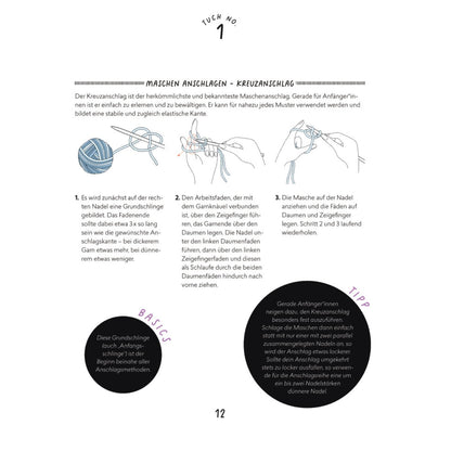 Stricken lernen mit Mini-Tüchern