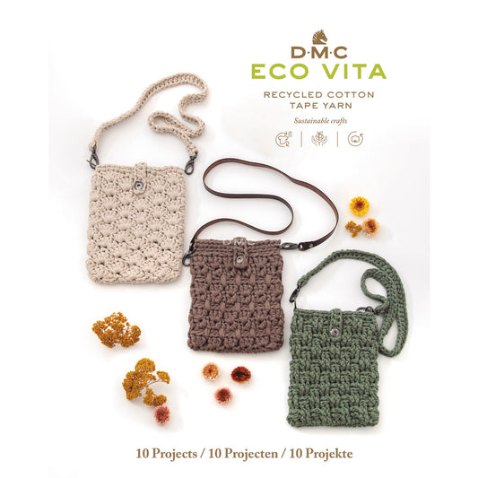 DMC tape yarn, 10 projects, book Eco Vita