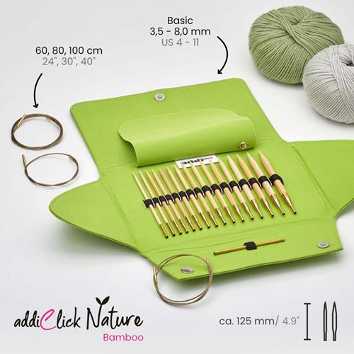 Addi-Click Bamboo Set, Stricknadeln, 65502