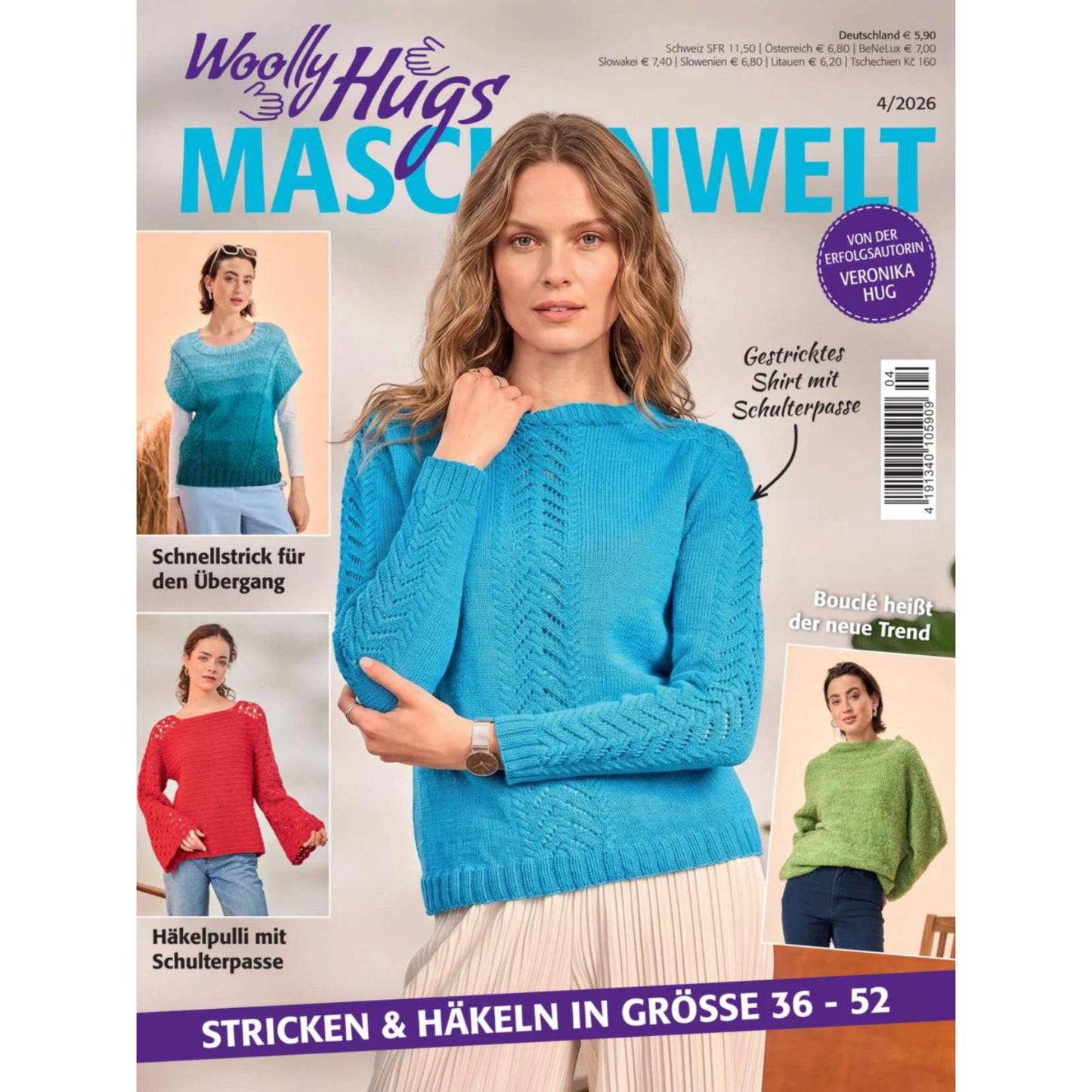 Pro Lana Strickheft - Woolly Hugs Maschenwelt 4/2026 (DE), 15 Anleitungen