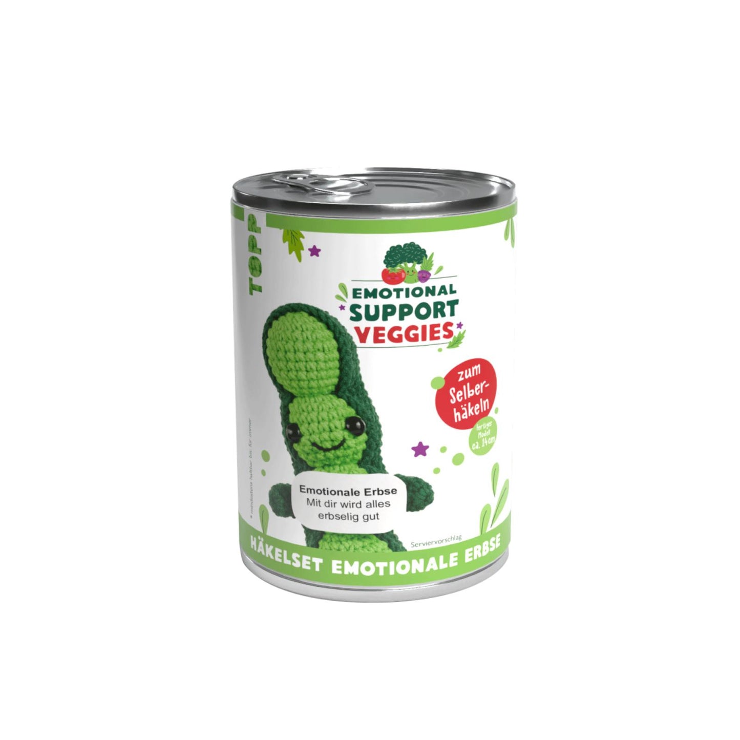 Emotional Support Veggies Häkelset Erbse
