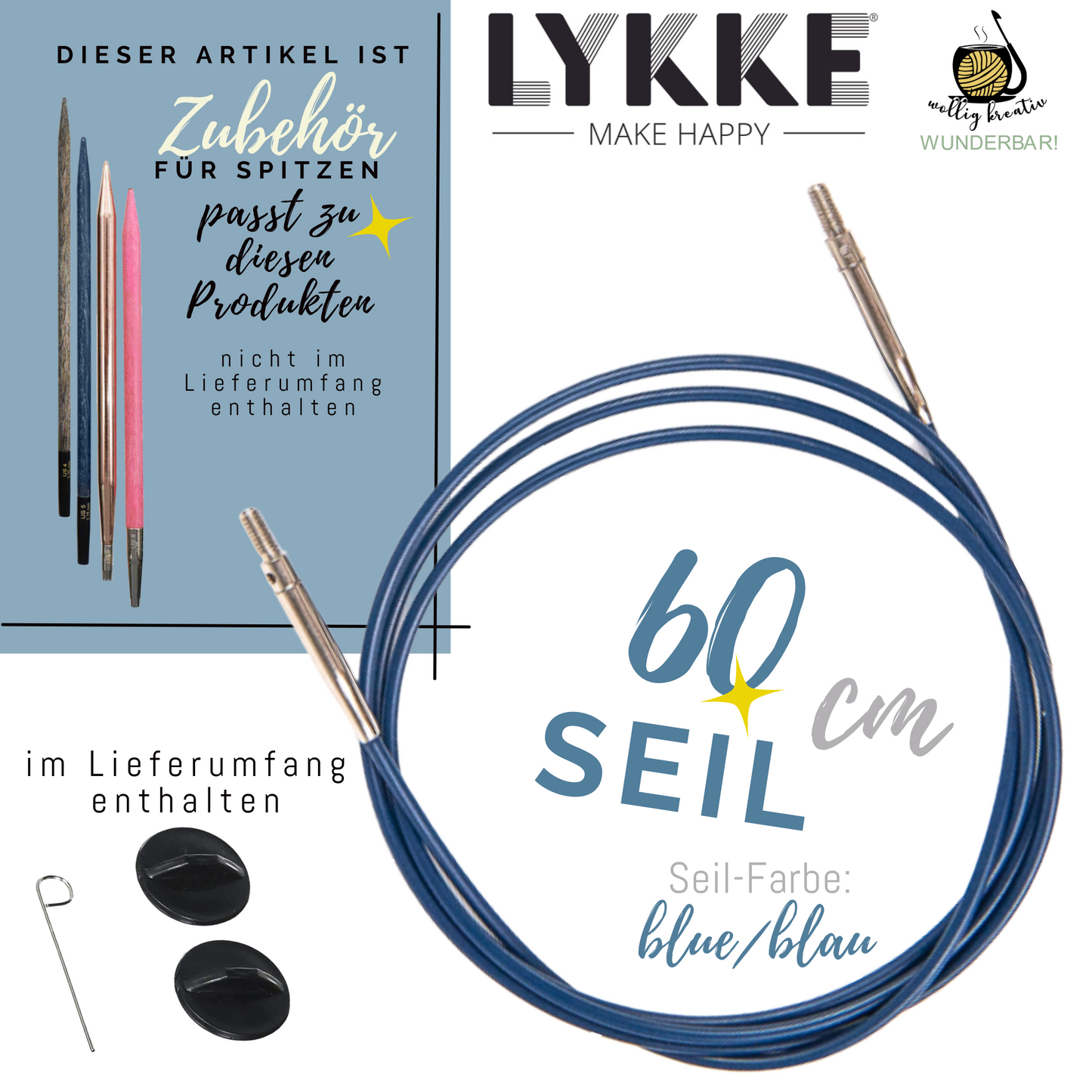Lykke rope for lace 60cm, 15009010