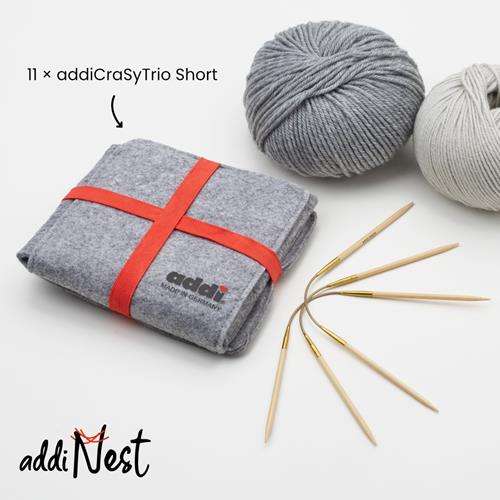 Addi Nest felt case (empty), for 11 Crazytrio sock knitting needles, 68602