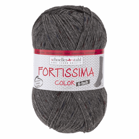 Fortissima 6-thread 150g tweed, 90007, color 157, dark gray