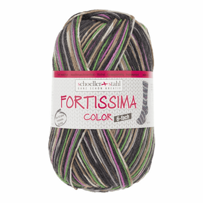 Fortissima 6fädig 150g color, 90008, Farbe 159, grau-bunt