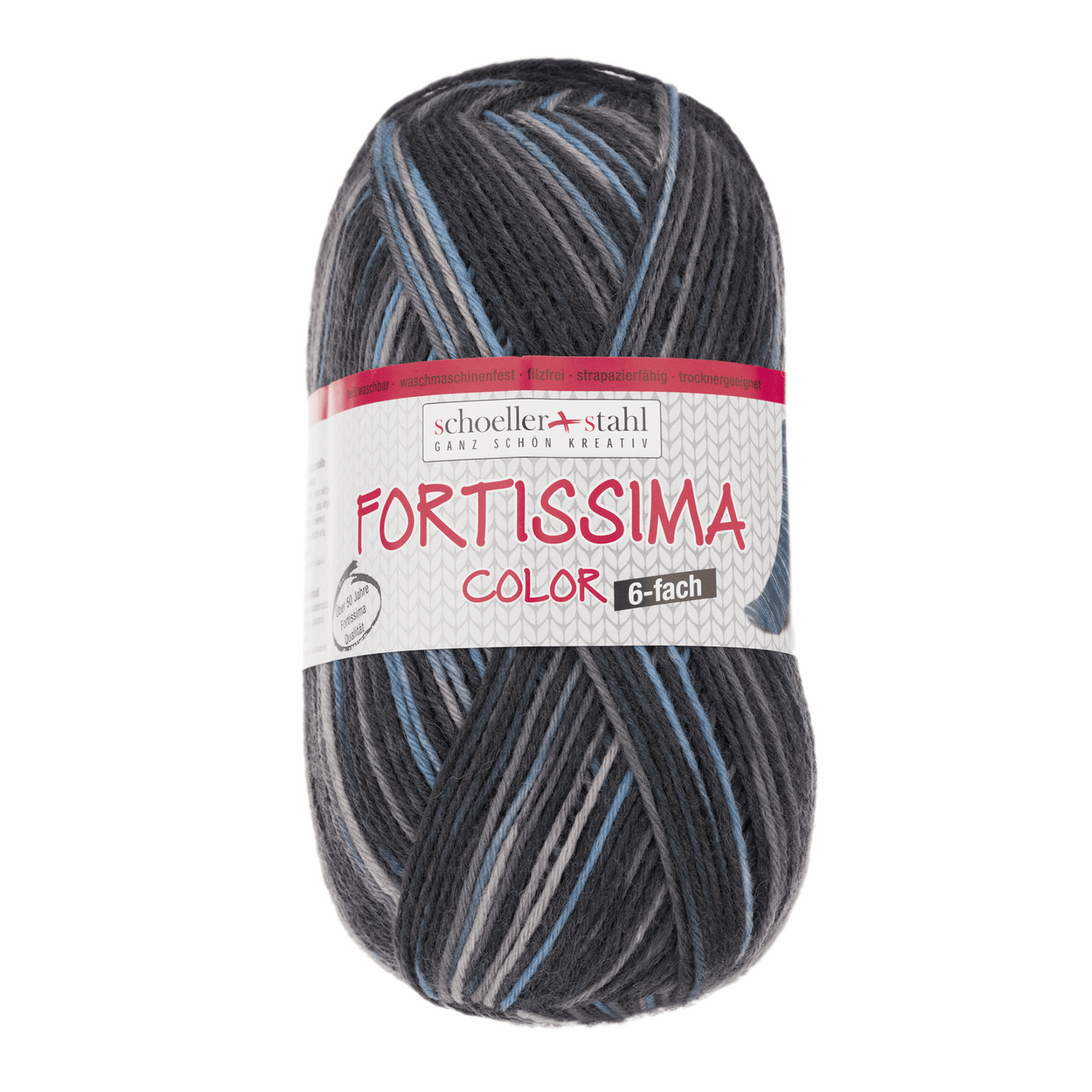 Fortissima 6fädig 150g color, 90008, Farbe 165, asphalt