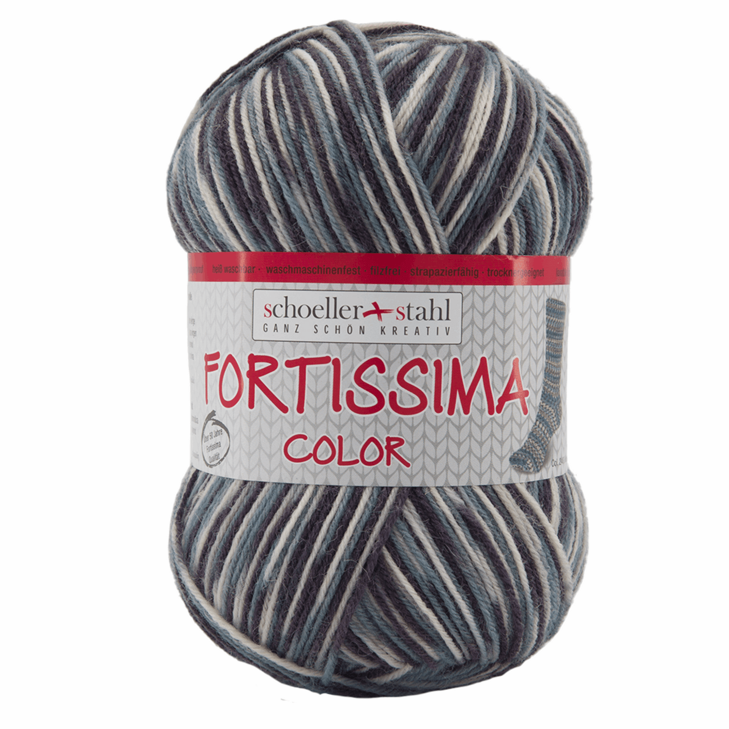 Fortissima socka 4fädig, 90028, Farbe 2407, grey
