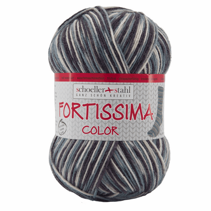 Fortissima socka 4-ply, 90028, color 2407, gray