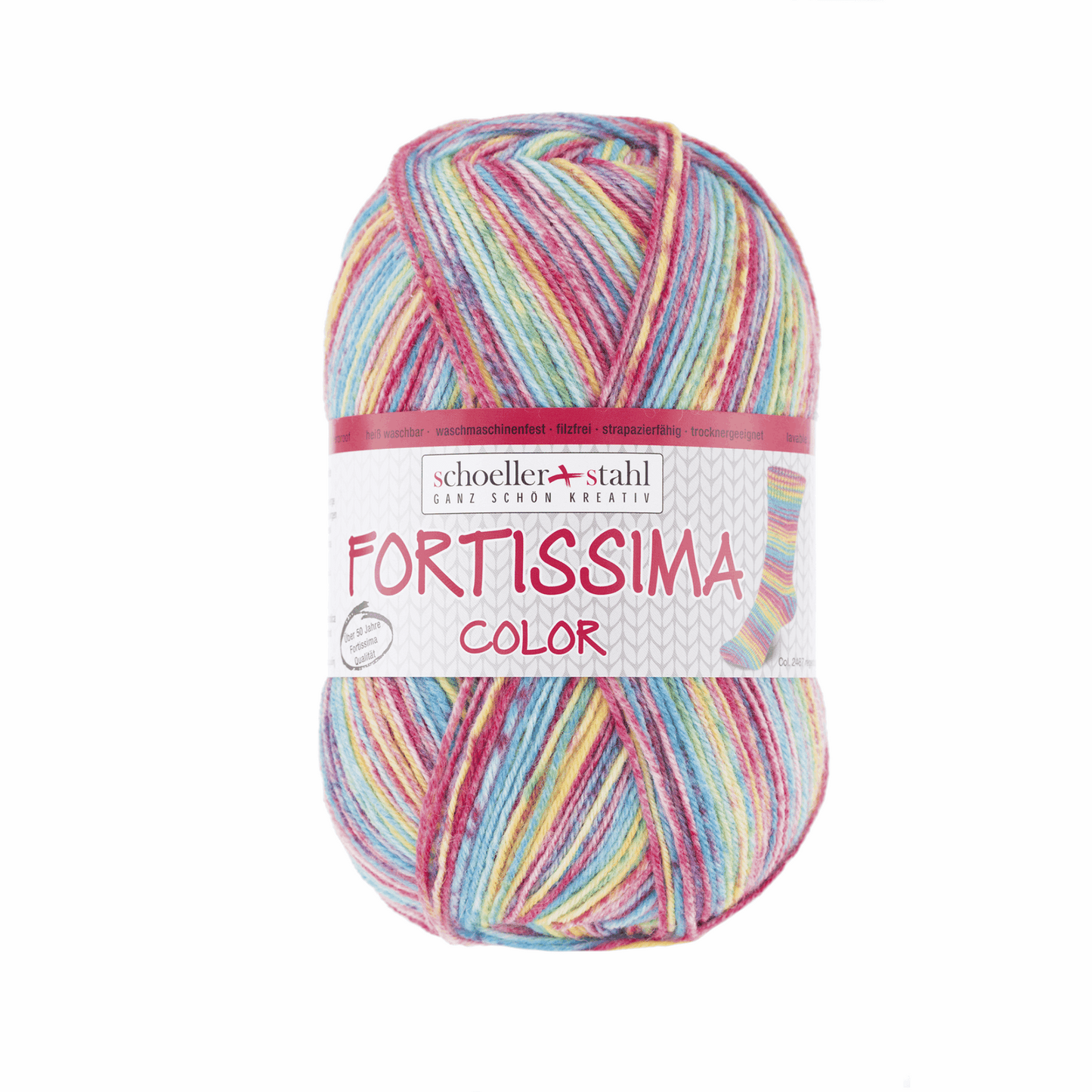 Fortissima socka 4f color, 90028, Farbe 2487, regenbogen