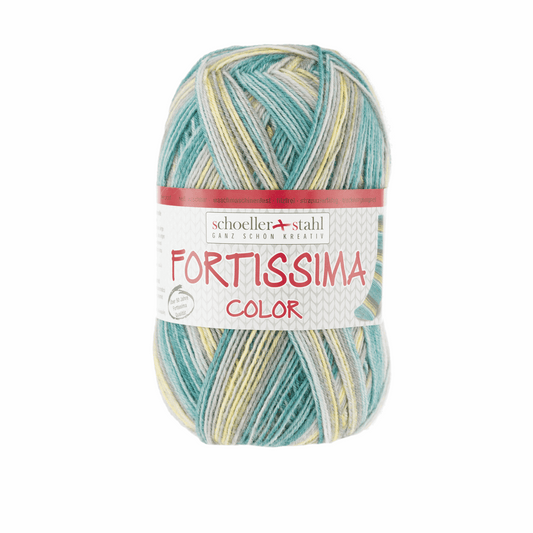 Fortissima socka 4fädig, 90028, Farbe 2488, türkis