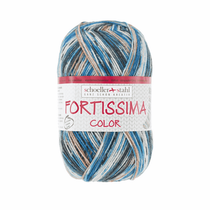 Fortissima socka 4fädig, 90028, Farbe 2490, eichelheher