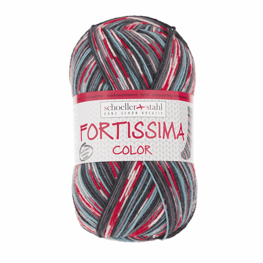 Fortissima socka 4fädig, 90028, Farbe 2496, sport