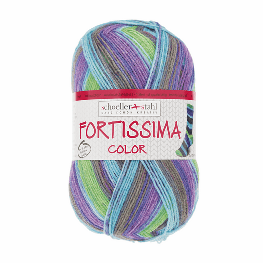 Fortissima socka 4fädig, 90028, Farbe 2497, kiwi