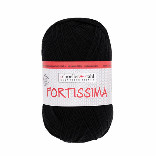 Fortissima socka 100, 90038, Farbe 2002, schwarz