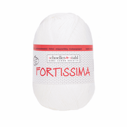 Fortissima socka 100, 90038, color 2024, white