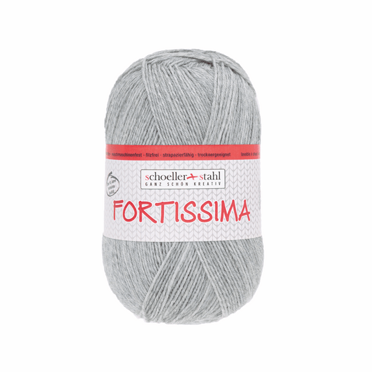Fortissima socka 100, 90038, color 2055, mottled gray