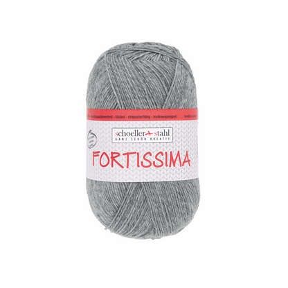 Fortissima socka 100, 90038, Farbe 2056, hellgrau meliert