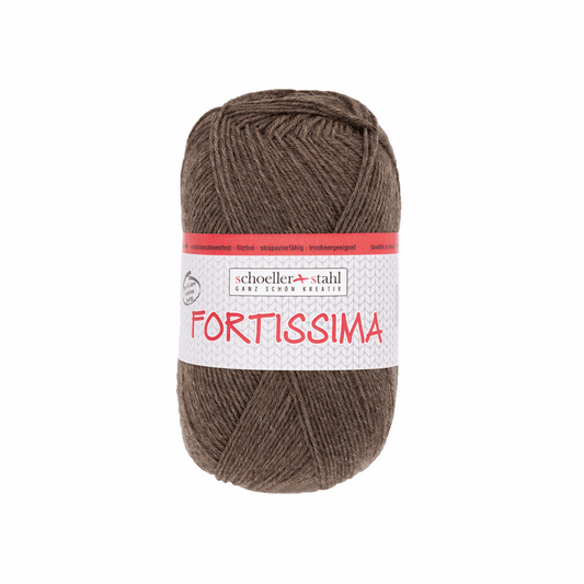 Fortissima socka 100, 90038, color 2071, mottled brown