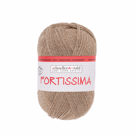 Fortissima socka 100, 90038, Farbe 2072, kamel meliert
