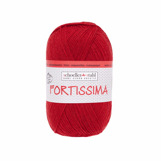 Fortissima socka 100, 90038, color 2098, red