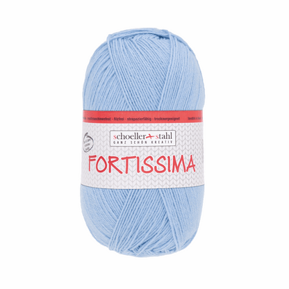 Fortissima socka 100, 90038, color 2101, light blue