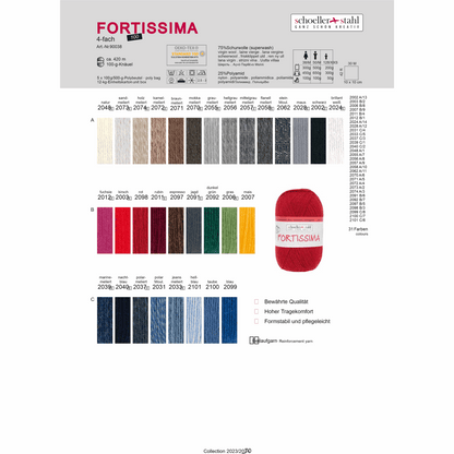 Fortissima socka 100, 90038, Farbe 2056, hellgrau meliert