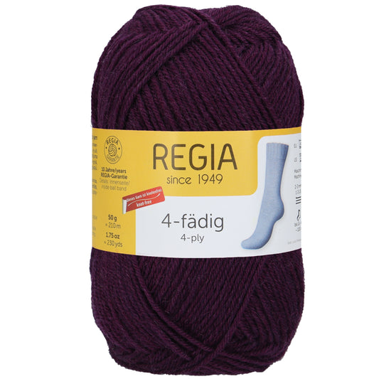 Regia 4fädig Uni 50g, 90101, Farbe aubergine 1055
