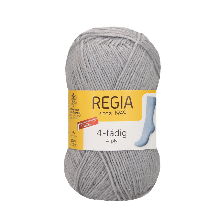 Regia 4fädig Uni 50g, 90101, Farbe hellgrau 1968