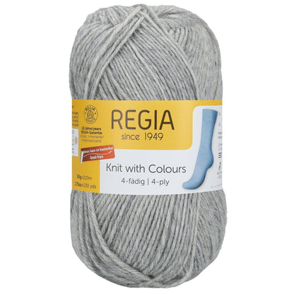 Regia 4-thread plain 50g, 90101, color light gray mottled 1991