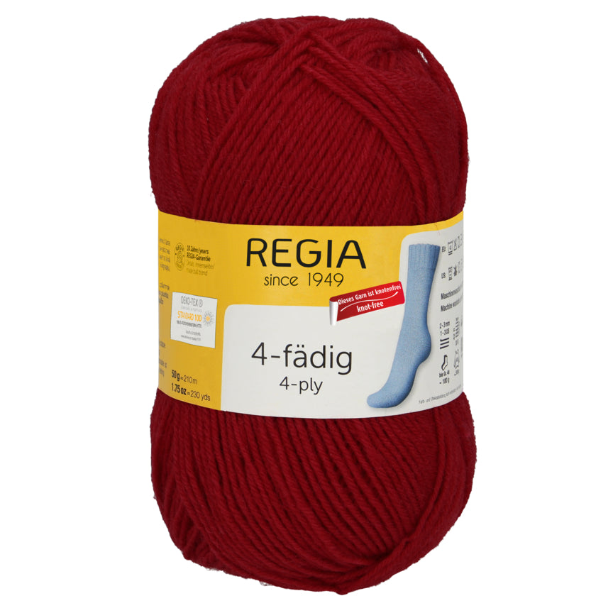 Regia 4fädig Uni 50g, 90101, Farbe kirsche 2002