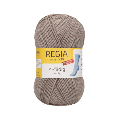 Regia 4fädig Uni 50g, 90101, Farbe holz meliert 2070