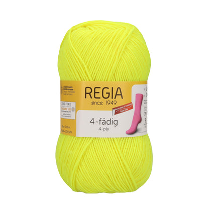 Regia 4fädig Uni 50g, 90101, Farbe neon yellow 2090