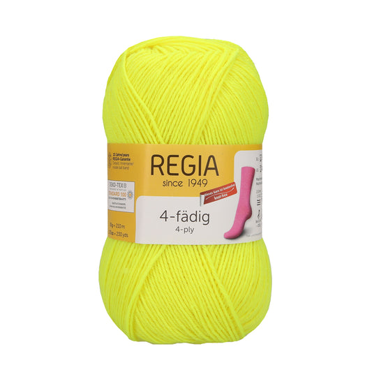 Regia 4-thread plain 50g, 90101, color neon yellow 2090