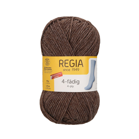 Regia 4fädig Uni 50g, 90101, Farbe borke meliert 2140