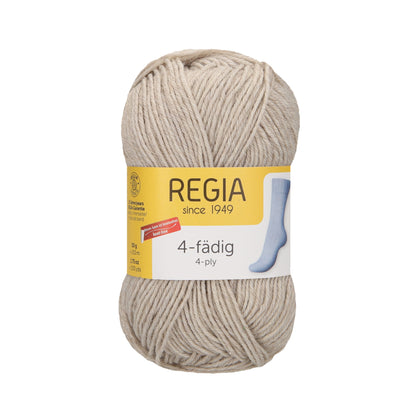 Regia 4fädig Uni 50g, 90101, Farbe leinen meliert 2143