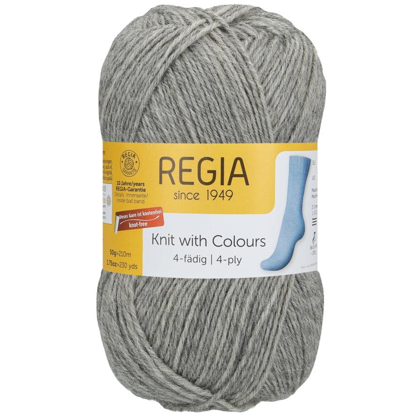 Regia 4fädig Uni 50g, 90101, Farbe flanell meliert 33