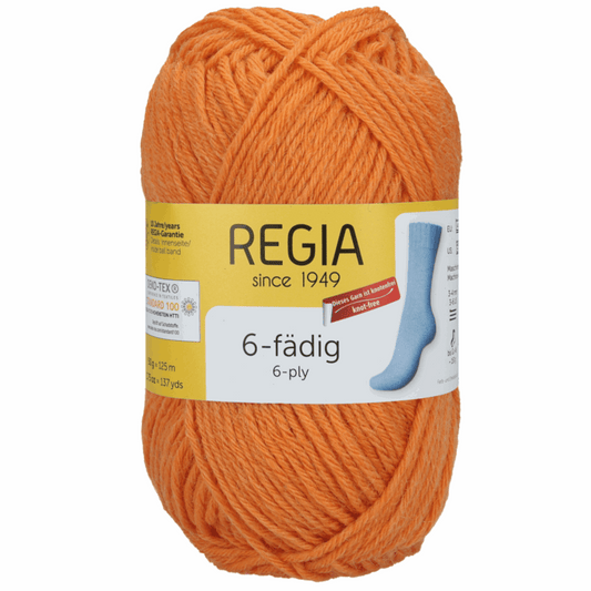 Regia 6fädig 50G, 90103, Farbe kürbis 1054