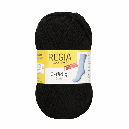 Regia 6fädig 50G, 90103, Farbe schwarz 2066
