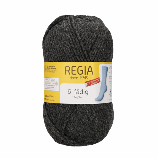 Regia 6fädig 50G, 90103, Farbe anthrazit meliert 522