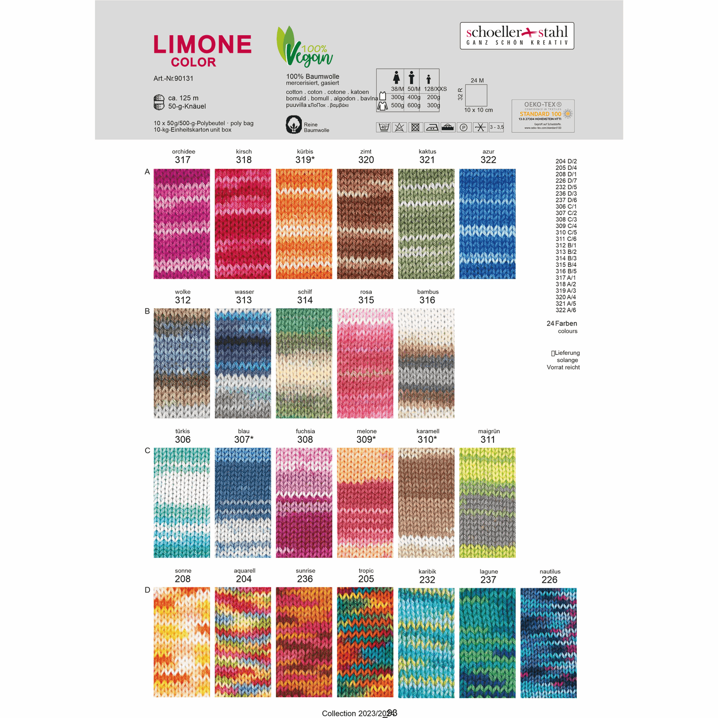 Limone color 50g, 90131, Farbe 306, türkis