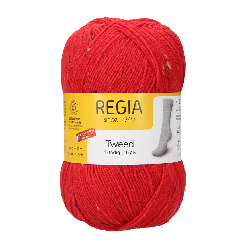 Regia 4fädrig 100g tweed, 90246, Farbe 30, tomate tweed