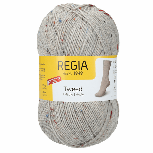 Regia 4fädig 100g tweed, 90246, Farbe 90, hellgrau tweed