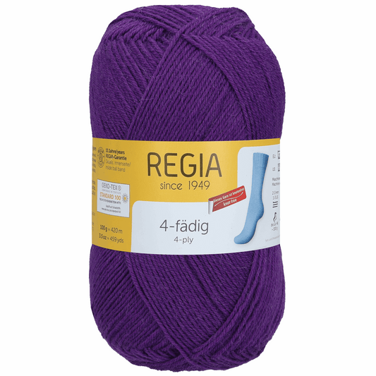 Regia 4fädig 100g, uni, 90268, Farbe 1050, violett