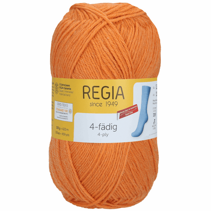 Regia 4-ply 100g, plain, 90268, color 1054, pumpkin