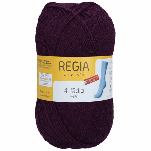 Regia 4fädig 100g, uni, 90268, Farbe 1055, aubergine