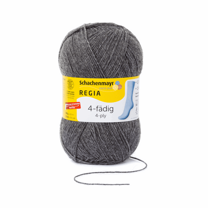 Regia 4fädig 100g, uni, 90268, Farbe 44, mittelgrau meliert