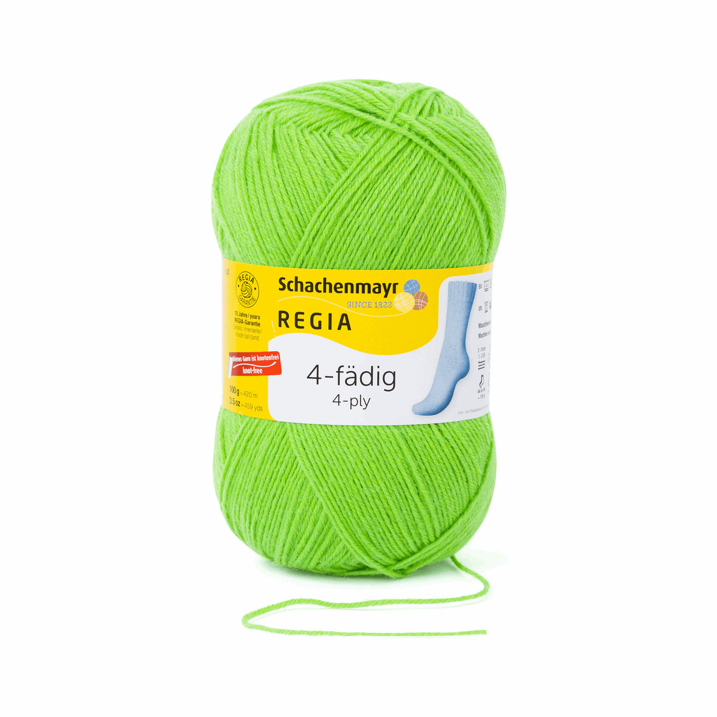 Regia 4-thread 100g, plain, 90268, color 6613, bright frog