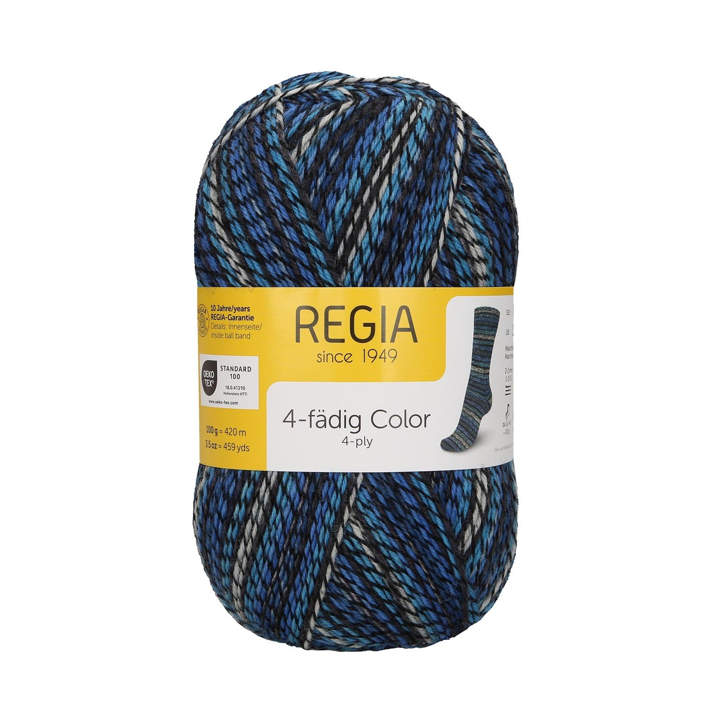 Regia 4-ply 100g, color blue sky color 4136, 90269